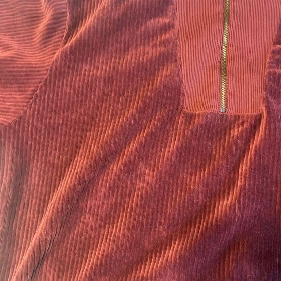 Universal Thread - Red 3/4 Zip Velvet Jacket pullover - Picture 5 of 6
